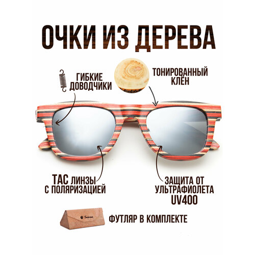 фото Солнцезащитные очки timbersun, серебряный, красный