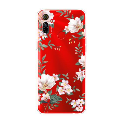 Силиконовый чехол на Realme C3 / Реалми C3 Beautiful white flowers, прозрачный силиконовый чехол на realme c3 реалми c3 beautiful day