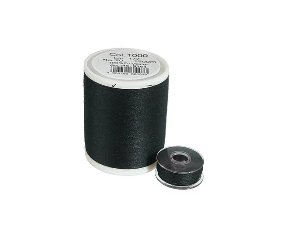 Нижняя нить 9764 Madeira Bobbinfil №70, 1500 м, чёрные, 1 шт. — фото 1