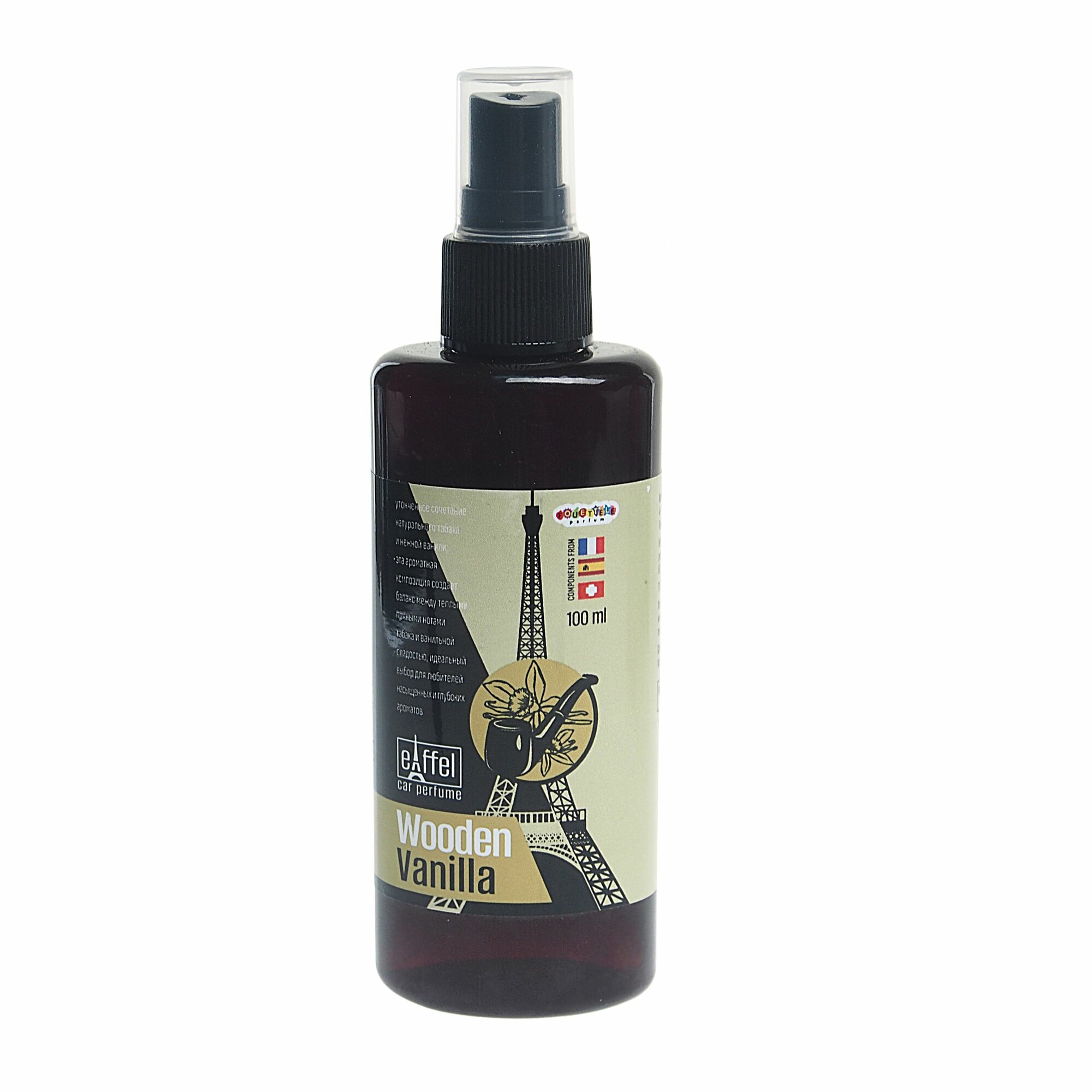 Ароматизатор воздуха FTE-EF-09 EIFFEL TABACCO (wooden vanilla) спрей 100мл FOUETTE