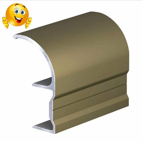 Профиль вертикальный для шкафа купе, комплект- 2 штуки на одну дверь, 2,5 м для лдсп 16 мм, Шампань матовая, Алюминиевый, Усиленный