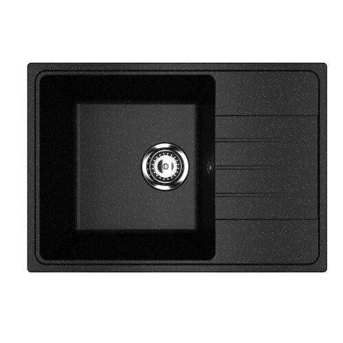 Мойка для кухни с крылом BAU Stil Pro 60х42 без выпуска, черный камень
