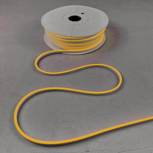 Изображение товара Неоновая светодиодная лента PJ Neon 1м, 6х12мм, 12в, IP 67, гибкий неон, желтый, шаг реза 1см