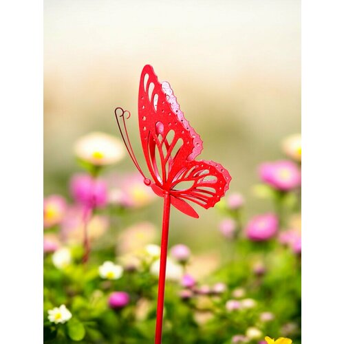 Опора поддержка для садовых цветов металлическая Бабочка / держатель для растений 