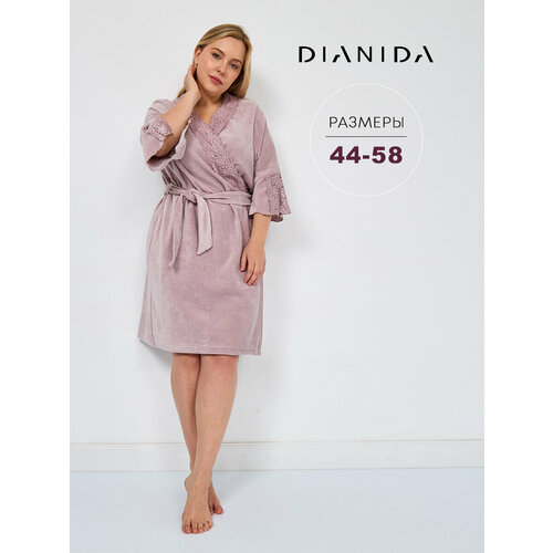 фото Халат dianida, размер 52, серый