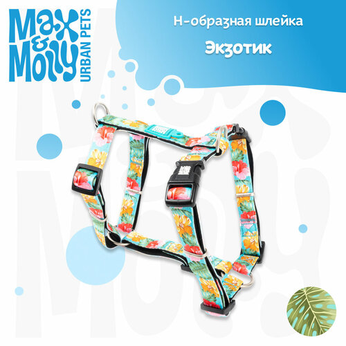 Шлейка Н-образная для собак , M, Экзотик, MAX&MOLLY