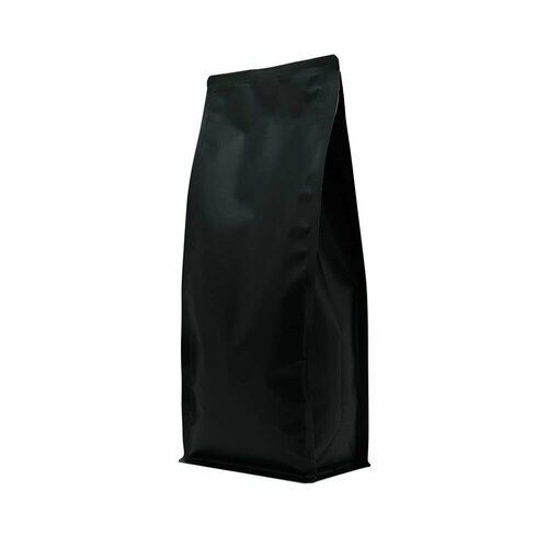 Пакеты Квадропак с клапаном дегазации и зип-локом чёрные 50 шт (под 1 кг кофе)