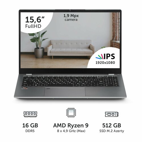 Ноутбук Azerty RBA-4500 156 IPS 1920x1080 Ryzen 9 6900HX 8х33GHz 16Gb DDR5 512GB SSD 55050₽