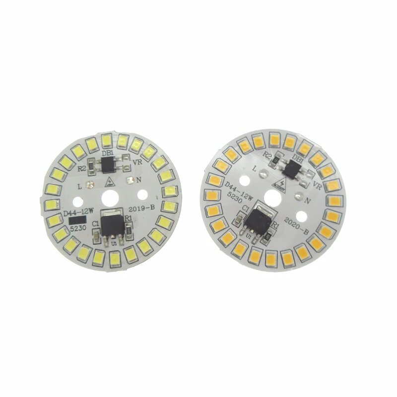 Светодиодная плата QINGYING SMD2835 3-18Вт 220В 10 шт Cold White 6500K 12W 44mm 10 Pieces