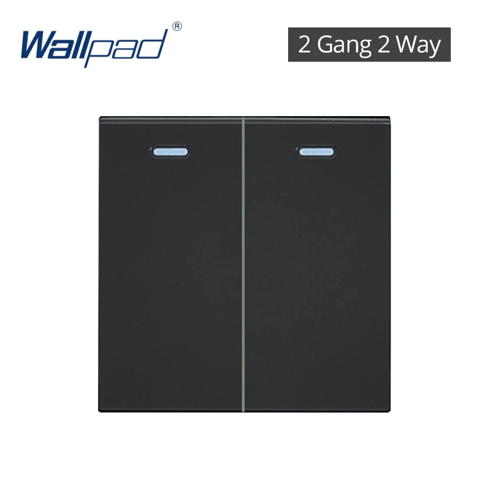 Wallpad 2 Gang 2 Way выключатель, черный