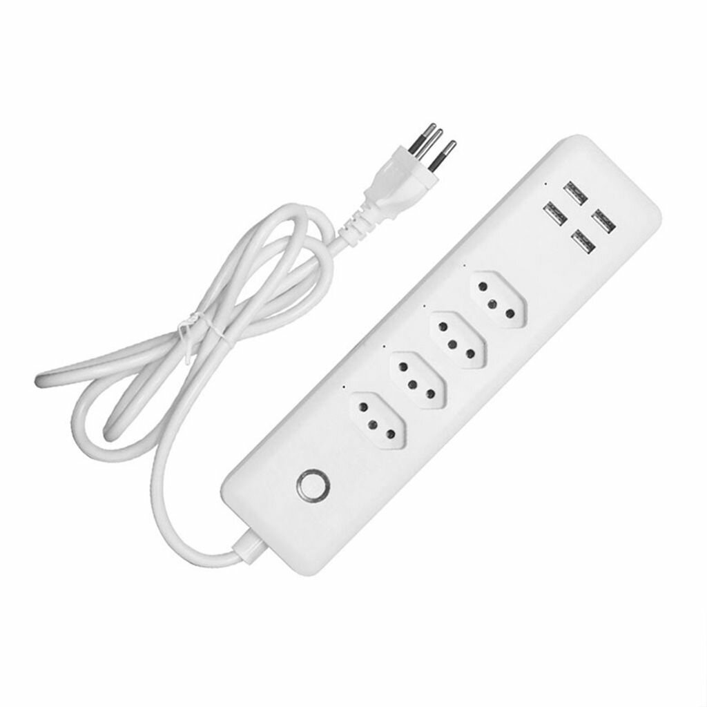 Умный сетевой фильтр Tuya с защитой от перенапряжения 10A 4 розетки и 4 USB порта