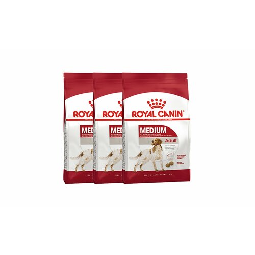 Royal Canin Medium Adult сухой корм для взрослых собак средних пород от 12 месяцев до 7 лет, со свининой - 3 кг х 3 шт.