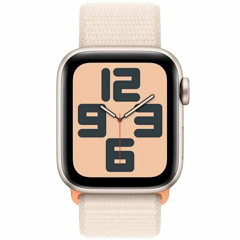 Умные часы Apple Watch SE (2-е поколение 2023), 40 мм, алюминий цвета «сияющая звезда», тканевый ремешок — фото 1