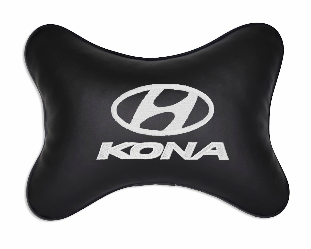 Подушка автомобильная на подголовник черная экокожа HYUNDAI Kona
