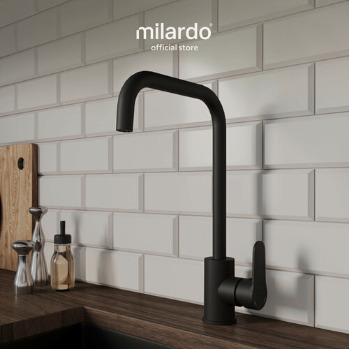 Изображение товара Смеситель для кухни Milardo Поли (Poli) POLBLL0M05 высокий, черный матовый