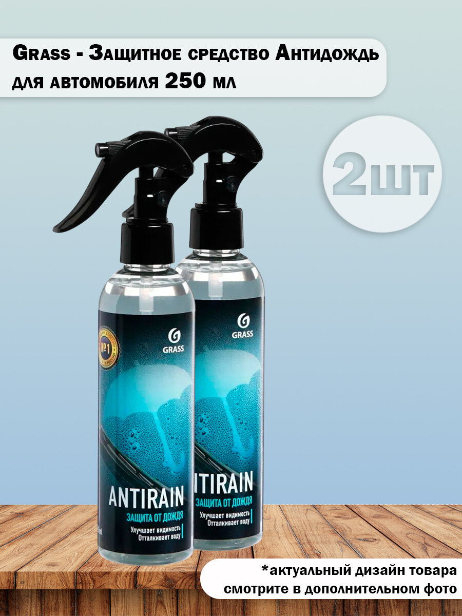 Набор 2 шт Grass - Защитное средство Антидождь Antirain для автомобиля спрей 250 мл