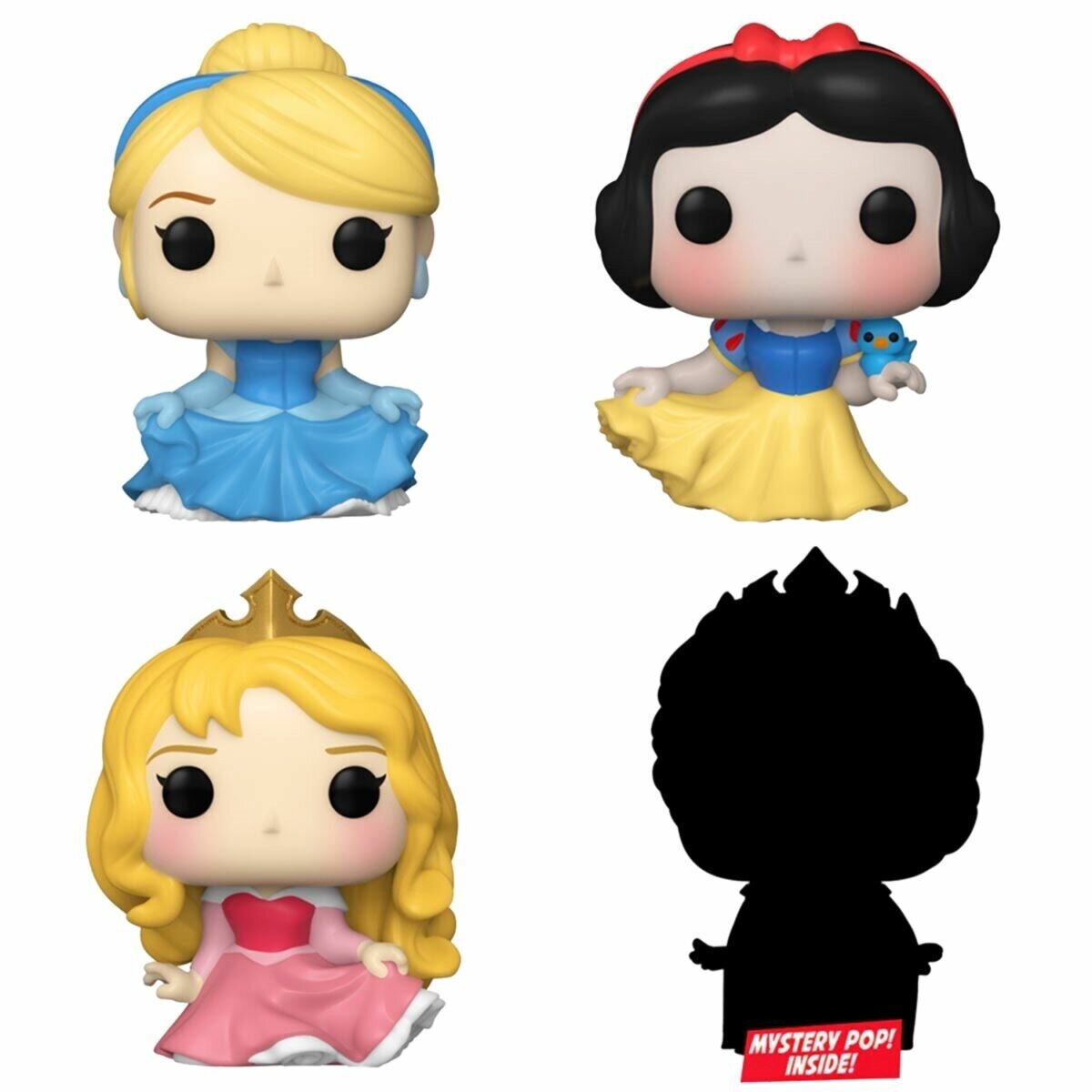 Набор фигурок Funko Bitty POP! Disney Princesses 73029 Золушка, Белоснежка и Аврора, 4 шт (1 фигурка-сюрприз)