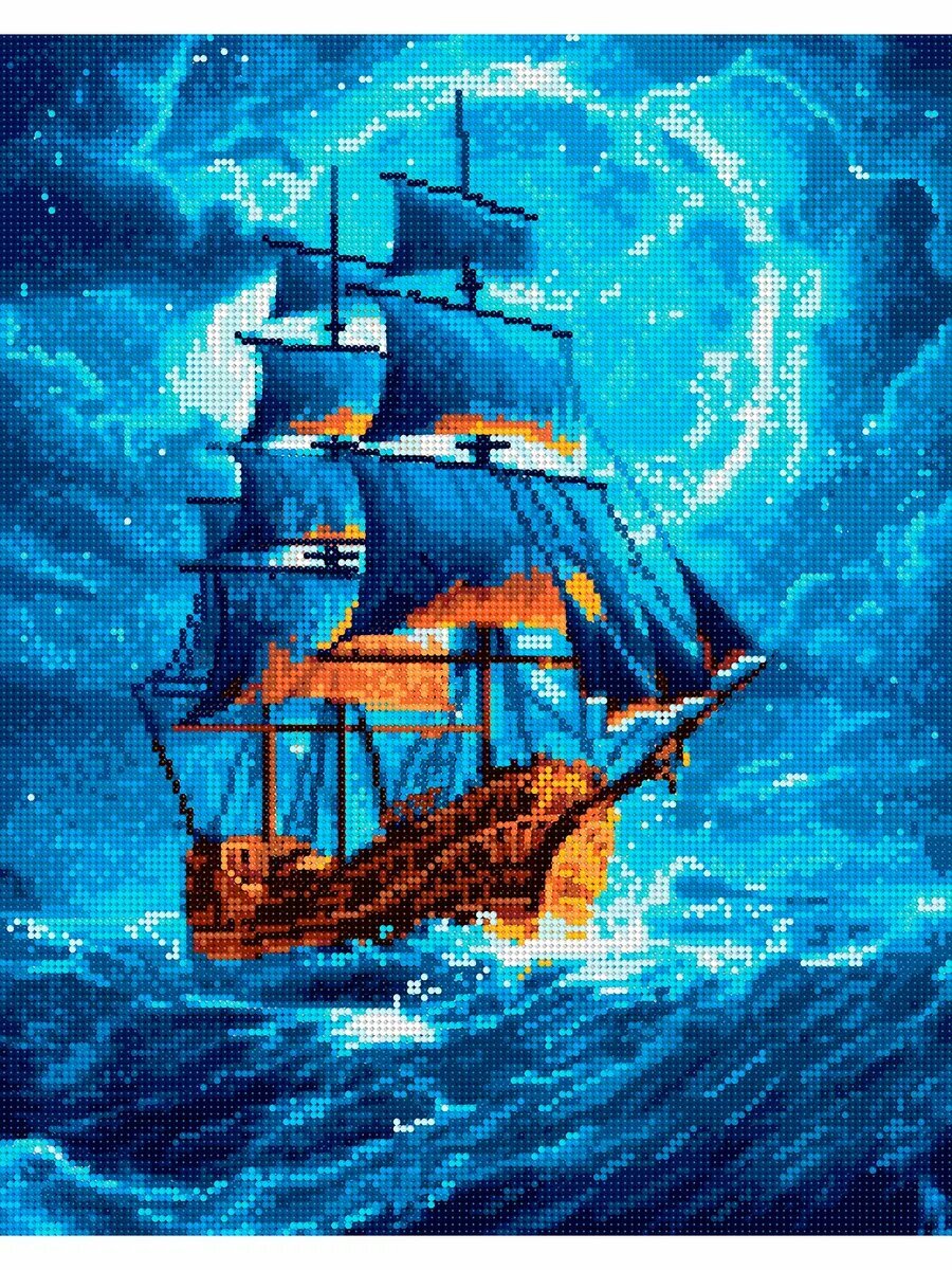 Алмазная мозаика на подрамнике 40х50 см "Корабль" — фото 1
