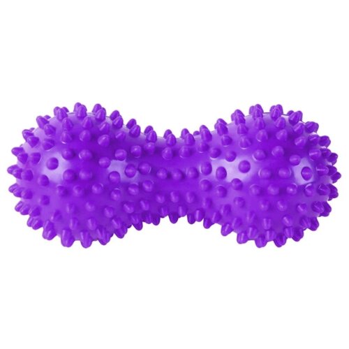 Массажер двойной мячик с шипами (фиолетовый) (ПВХ) B32130