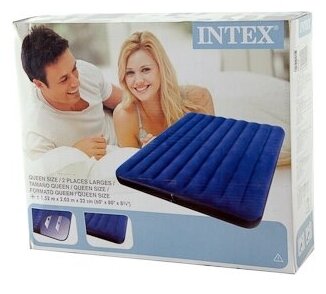 Надувной матрас Intex Classic Downy Bed (68759) синий - фотография № 2