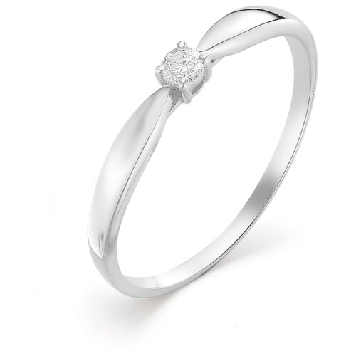 фото Алькор кольцо с бриллиантом из белого золота 585 пробы 12429-200, размер 18