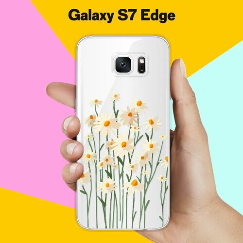Силиконовый чехол на Samsung Galaxy S7 Edge Ромашки / для Самсунг Галакси С7 Едж силиконовый чехол на samsung galaxy s7 edge синий цвет для самсунг галакси с7 едж