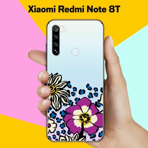 Силиконовый чехол Цветы с узором на Xiaomi Redmi Note 8T силиконовый чехол корги узором на xiaomi redmi note 8t