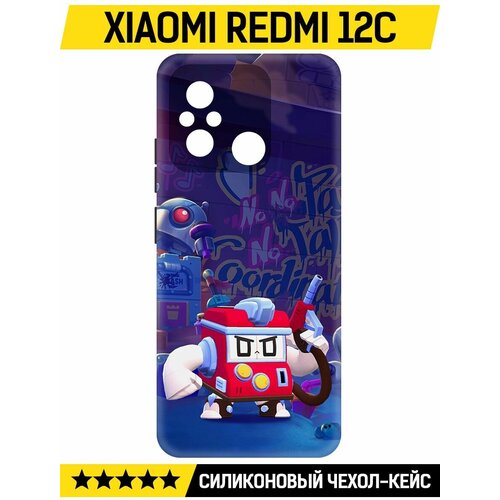 Чехол-накладка Krutoff Soft Case Brawl Stars - V8-БИТ для Xiaomi Redmi 12C черный чехол накладка krutoff soft case brawl stars v8 бит для xiaomi redmi note 12 pro черный