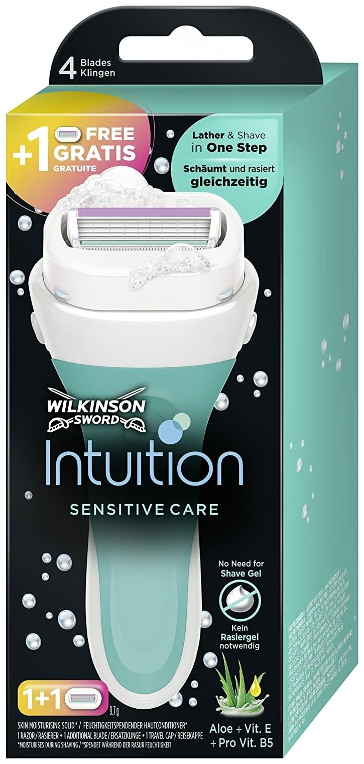 Wilkinson Sword Intuition Sensitive / Бритвенный женский станок с 2 сменными лезвиями