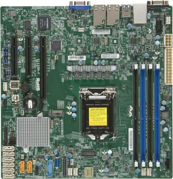 Материнская плата Supermicro X11SSH-F S1151 Intel 4xDDR4, 8xSATA, 2xGbE, IPMI, VGA (OEM)