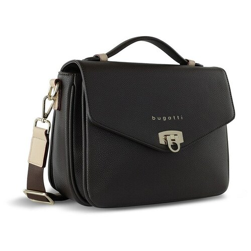 фото Сумка кросс-боди bugatti, фактура зернистая, коричневый, черный