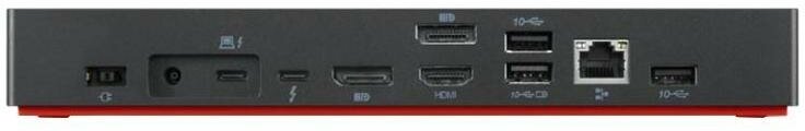 Док-станция Lenovo ThinkPad Universal Thunderbolt 4 Dock, (Thunderbolt, RJ-45, 4xUSB 3.1, USB Type-C, HDMI, 2xDP, Mini jack). 135Вт Черный 40B00135CN - фото №2