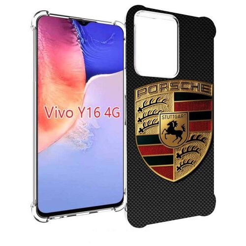 Чехол MyPads порш porsche 1 для Vivo Y16 4G/ Vivo Y02S задняя-панель-накладка-бампер