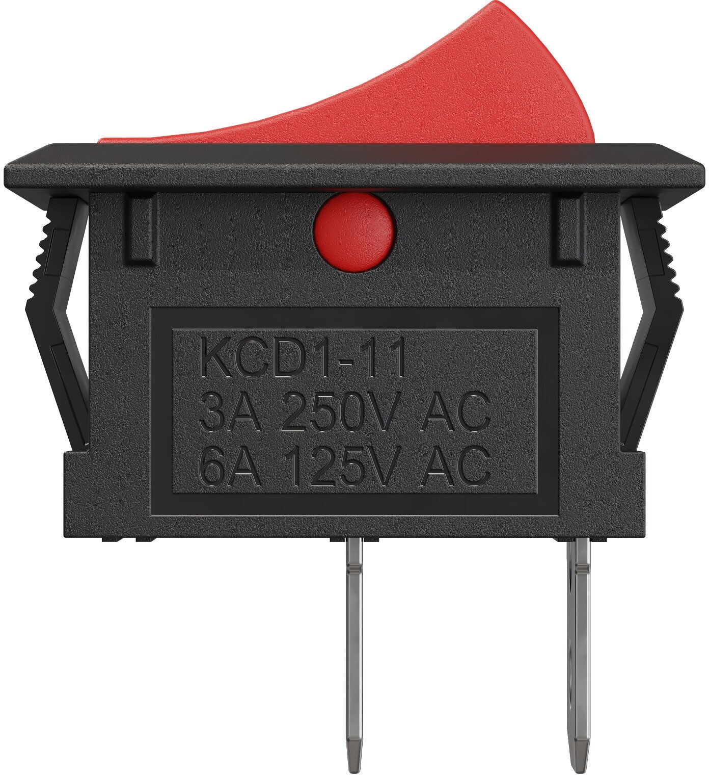 Тумблер выключатель GSMIN KCD11 ON-OFF 3А 250В AC 2pin (15x10) комплект 10 штук (Красный) - фотография № 2