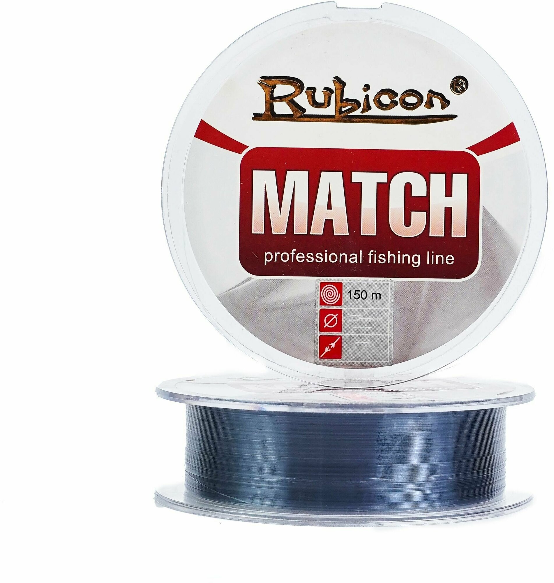 Монофильная леска для рыбалки RUBICON Match 150 м 0,33 мм (grey)