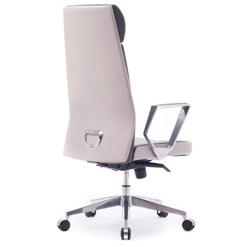 фото Кресло компьютерное лондон люкс хром / темно серая+светло серая (вставки) экокожа norden chairs