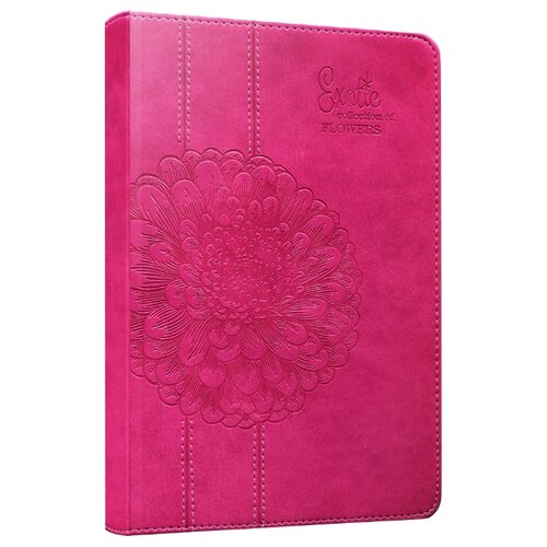 фото Ежедневник Collezione Цветок на ярком фоне-7 недатированный, искусственная кожа, А5, 160 листов, розовый