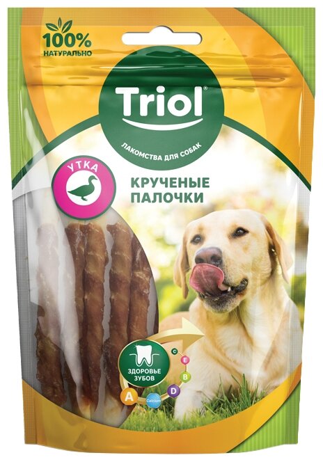 TRIOL™ Крученые Палочки с уткой для собак, 70г