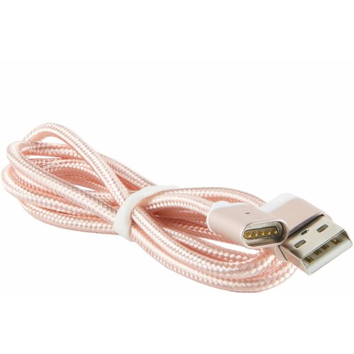 Дата кабель USB - Type-C магнитный, нейлоновая оплетка/Провод USB - Type-C/Кабель USB - Type-C разъем/Зарядный кабель розовый