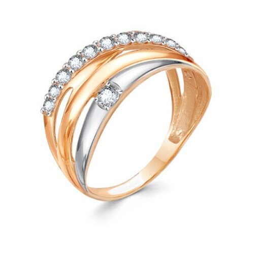 Кольцо Diamant online, красное золото, 585 проба, циркон, размер 16.5