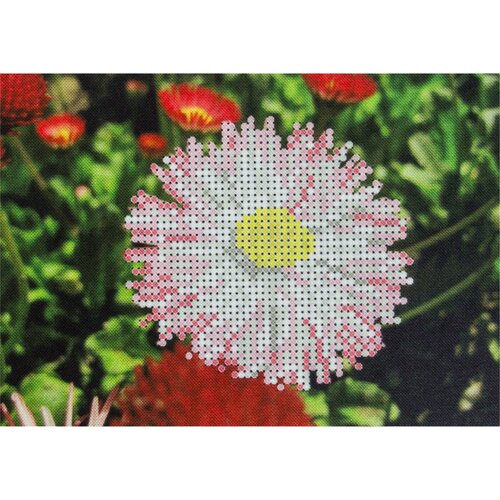 Ткань с рисунком для вышивки бисером каролинка Майский цветок, 12,2*17,2см