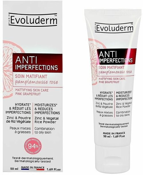 Крем для лица EVOLUDERM ANTI IMPERFECTIONS против несовершенств (матирующий) 50 мл