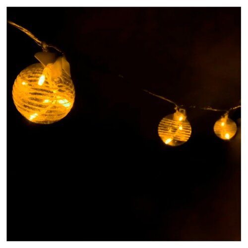 фото Гирлянда sh lights шарики, 200 см, bal18, 6 ламп, желтый/прозрачный провод