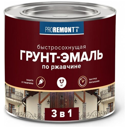 8300540 Грунт-эмаль 3 в 1 PROREMONTT быстросохнущая белая матовая 1,7кг