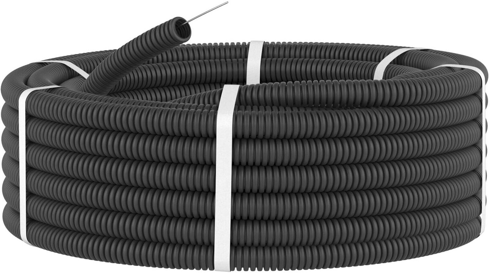 Труба гофрированная ПНД d25мм с протяжкой черн. (уп.25м) IEK CTG20-25-K02-025-1