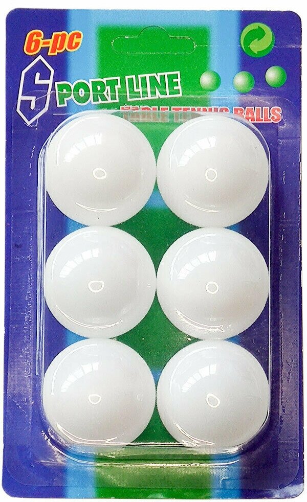 Шарики для для настольного тенниса упаковка (6 шт.) (белый)