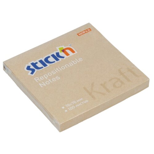 Stick`n Блок самоклеящийся бумажный Kraft Notes 62 г/м2 100 л. 21639 62809087784 sticky notes 3x3 inch 75mmx75mm self stick notes canary yellow 100 sheet pad 2 nos