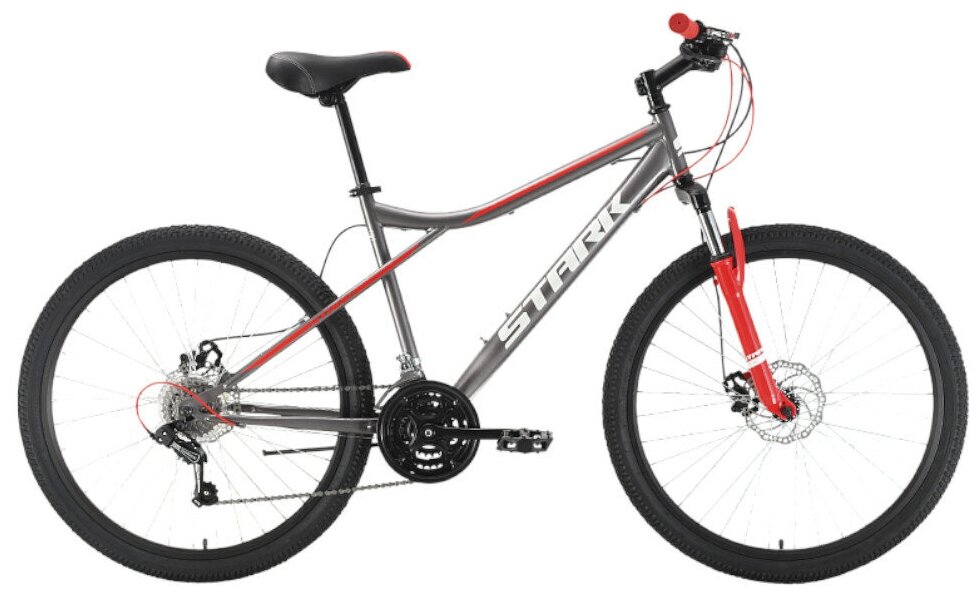 Велосипед STARK Slash 26.1 D Steel -22г. (18" / серый-красный )