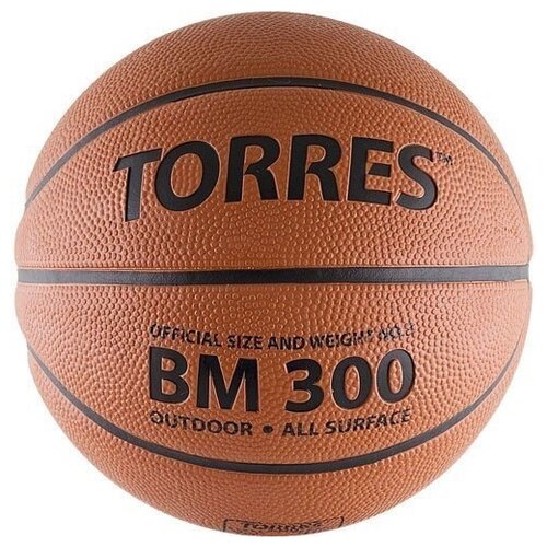 фото Мяч баскетбольный тренировочный torres bm300 размер: 6, цвет: оранжевый; черный