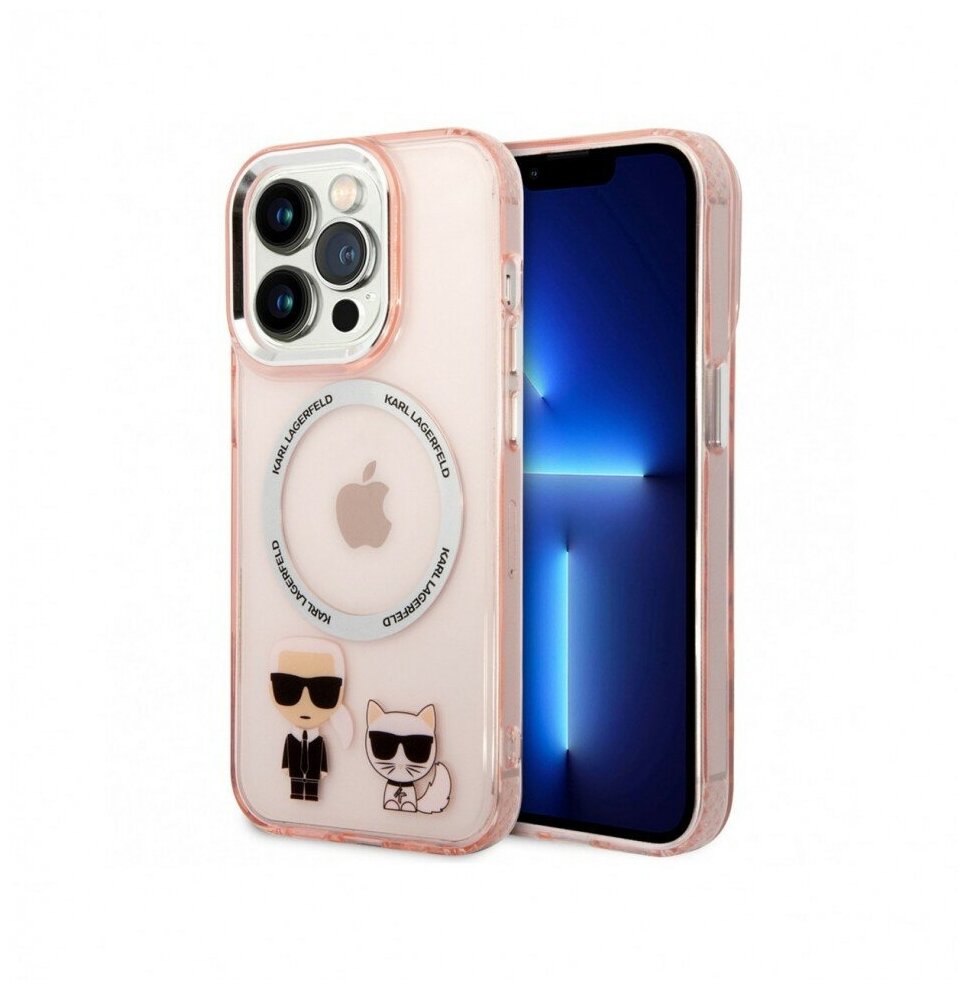 Чехол CG Mobile Karl Lagerfeld PC/TPU Karl & Choupette Hard (MagSafe) для iPhone 14 Pro, цвет Розовый (KLHMP14LHKCP)